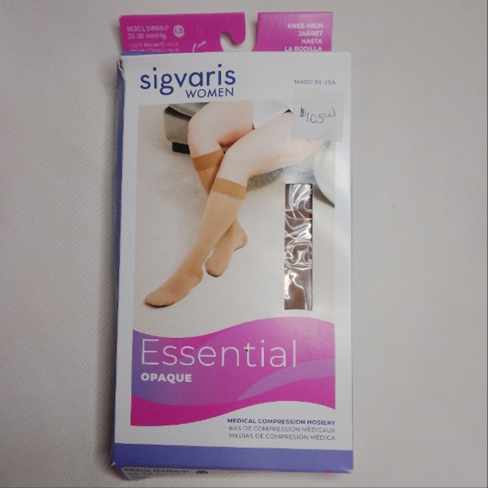 Sigvaris Women Essential Opaque Compression Hosiery Knee High Light Beige